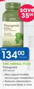 GNC Herbal Plus Fenugreek 100 Capsules-Per Pack