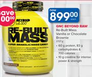 GNC Beyond Raw Re-Built Mass Vanilla Or Chocolate Brownie-2727g