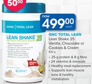 GNC Total Lean Shake 25 Vanilla, Chocolate Or Cookies & Cream-832g