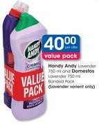 Handy Andy Lavender 750ml And Domestos Lavender 750ml Banded Pack-Per Offer