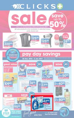 Clicks : Sale (26 Dec - 23 Jan 2017), page 1