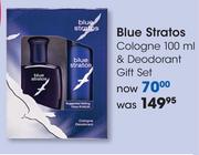 Blue Stratos Cologne-100ml And Deodorant Gift Set