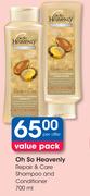 Oh So Heavenly Repair & Care Shampoo And Conditioner-700ml Per Offer