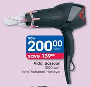 Vidal Sassoon 2000Watt Infra Radiance Hairdryer