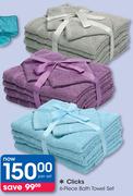 Clicks 6 Piece Bath Towel Set-Per Set