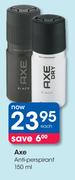 Axe Anti-Perspirant-150ml Each