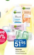 Garnier Hydra Match Facial Products-Each