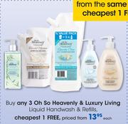 Oh So Heavenly & Luxury Living Liquid Handwash & Refills-Each