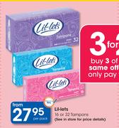 Lil-Lets 16 Or 32 Tampons-Each