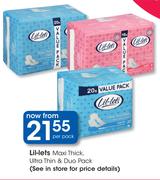 Lil-Lets Maxi Thick Ultra Thin & Duo Pack-Per Pack