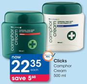 Clicks Camphor Cream-500ml Each