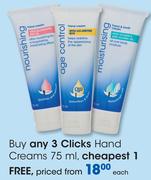 Clicks Hand Creams-75ml Each