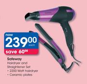 Safeway Hairdryer and Straightener Set