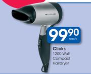 Clicks 1200 Watt Compact Hairdryer