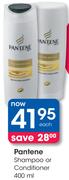 Pantene Shampoo Or Conditioner-400ml Each