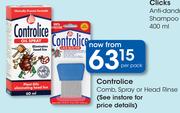 Controlice Combo, Spray Or Head Rinse-Per Pack