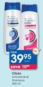 Clicks Anti-Dandruff Shampoo-400ml Each