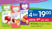 Clicks Made 4 Baby Juices-4x200ml