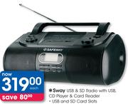 Safeway USB & SD Radio With USB CD Player & Card Reader