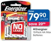 Energiser 10 Pack AA Max Batteries-Per Pack