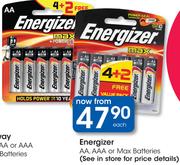 Energizer AA, AAA Or Max Batteries-Each