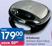 Safeway 2 Slice Stainless Steel Sandwich Maker