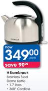 Kambrook 1.7Ltr 360 Degree Cordless Stainless Steel Dome Kettle