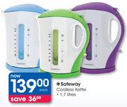 Safeway 1.7Ltr Cordless Kettle-Each