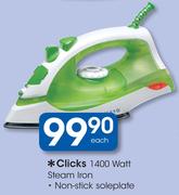 Clicks 1400 Watt Steam Iron-Each