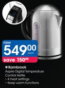 Kambrook Aspire Digital Temperature Control Kettle-Each