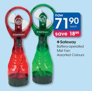 Safeway Battery-Operated Mist Fan-Each