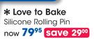 Love To Bake Silicone Rolling Pin-Each