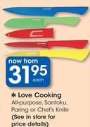 Love Cooking All Purpose,Santoku Paring Or Chef's Knife-Each