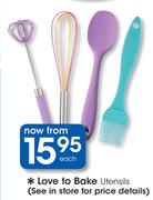 Love To Bake Utensils-Each