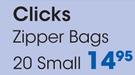 Clicks Zipper Bags 20 Small-Per Pack