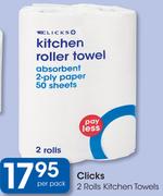 Clicks 2 Rolls Kitchen Towels-Per Pack