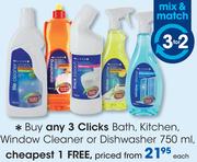 Clicks Bath, Kitchen, Window Cleaner Or Dishwasher 750ml-Each