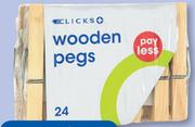 Clicks 24 Wooden Pegs-Per Pack