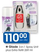 Glade 3-In-1 Spray Unit Plus Extra Refill-269ml Per Offer