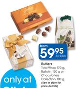 Butlers Twist Wrap 170g, Ballotin 160g Or Chocolatiers Collection 100g-Per Pack