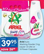 Ariel Auto Washing Powder 2Kg/Liquid 1.5Ltr Or 14 Power Capsules-Each