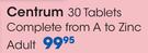 Centrum 30 Tablets Complete From A To Zinc Adult-Per Pack