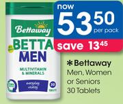 Bettaway Men, Women Or Seniors 30 Tablets-Per Pack