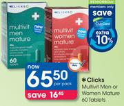 Clicks Multivit Men Or Women Mature 60 Tablets-Per Pack