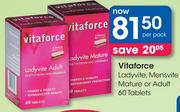 Vitaforce Ladyvite, Mensvite Mature Or Adult 60 Tablets-Per Pack