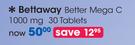 Bettaway Better Mega C 1000mg 30 Tablets-Per Pack