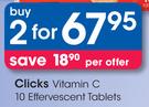 Clicks Vitamin C 10 Effervescent Tablets-For 2