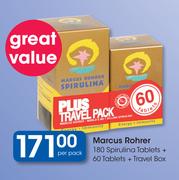 Marcus Rohrer 180 Spirulina Tablets + 60 Tablets + Travel Box-Per Pack