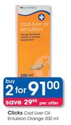 Clicks Cod Live Oil Emulsion Orange-2 x 200ml