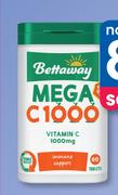 Bettaway Better Mega C 1000mg 30 Tablets-Per Pack